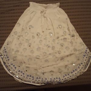 NWOT Girls cotton print & sequin skirt
